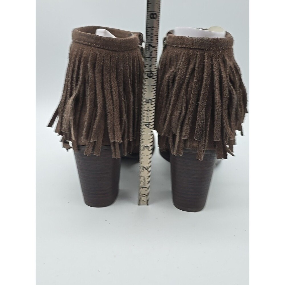 Azura Italian Fashion Women's Brown Suede Fringe Boots Bernat-BRS Size 9/40 NEW - Picture 9 of 11